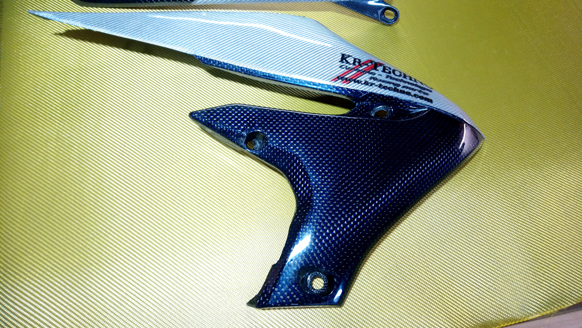 Protection Radiateur Carbone / Zylon Blue  YZ 450